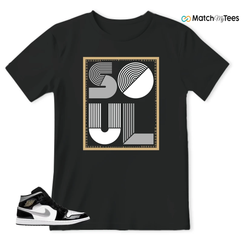 NIKE AIR JORDAN 1 MID SE BLACK WHITE SNEAKER Matching Tees t-shirt