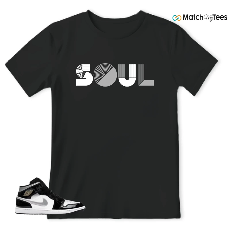 NIKE AIR JORDAN 1 MID SE BLACK WHITE SNEAKER Matching Tees t-shirt