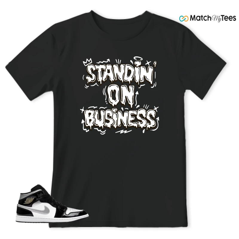 NIKE AIR JORDAN 1 MID SE BLACK WHITE SNEAKER Matching Tees t-shirt