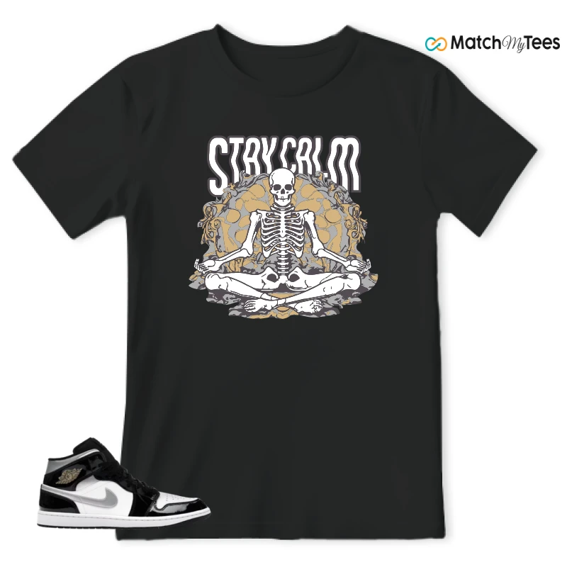 NIKE AIR JORDAN 1 MID SE BLACK WHITE SNEAKER Matching Tees t-shirt