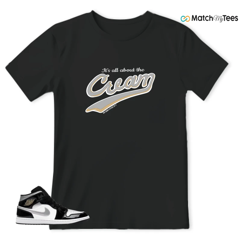 NIKE AIR JORDAN 1 MID SE BLACK WHITE SNEAKER Matching Tees t-shirt