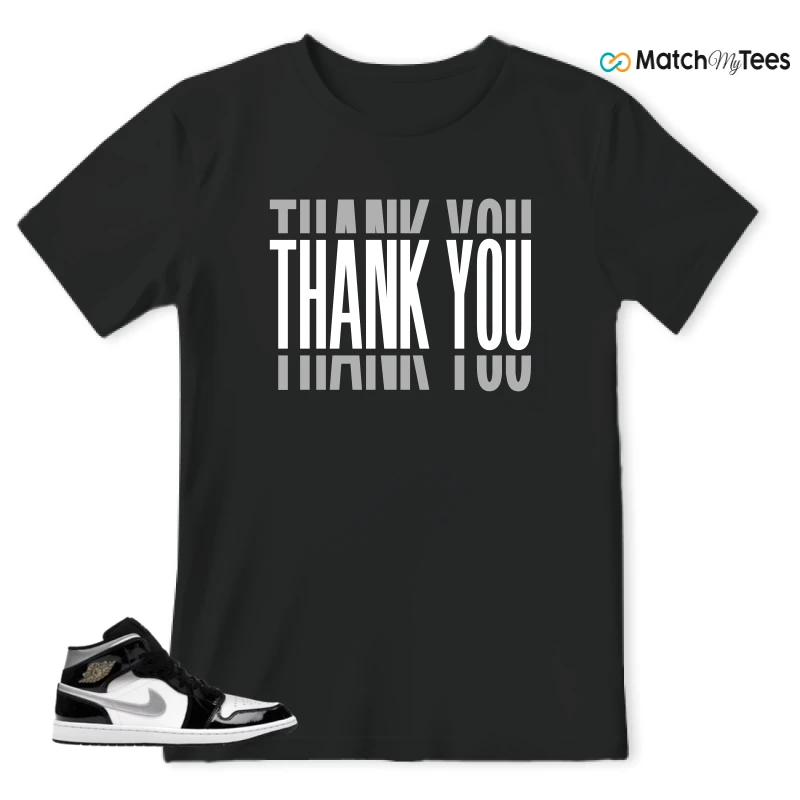 NIKE AIR JORDAN 1 MID SE BLACK WHITE SNEAKER Matching Tees t-shirt
