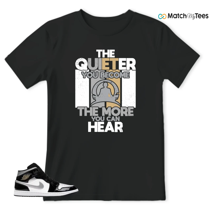 NIKE AIR JORDAN 1 MID SE BLACK WHITE SNEAKER Matching Tees t-shirt