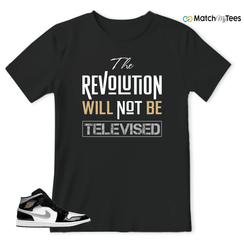 NIKE AIR JORDAN 1 MID SE BLACK WHITE SNEAKER Matching Tees t-shirt