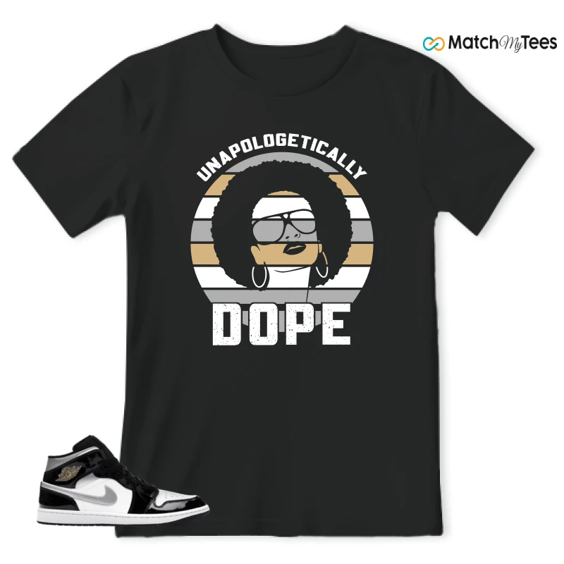 NIKE AIR JORDAN 1 MID SE BLACK WHITE SNEAKER Matching Tees t-shirt