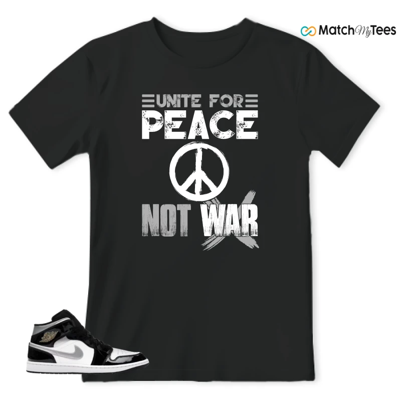 NIKE AIR JORDAN 1 MID SE BLACK WHITE SNEAKER Matching Tees t-shirt