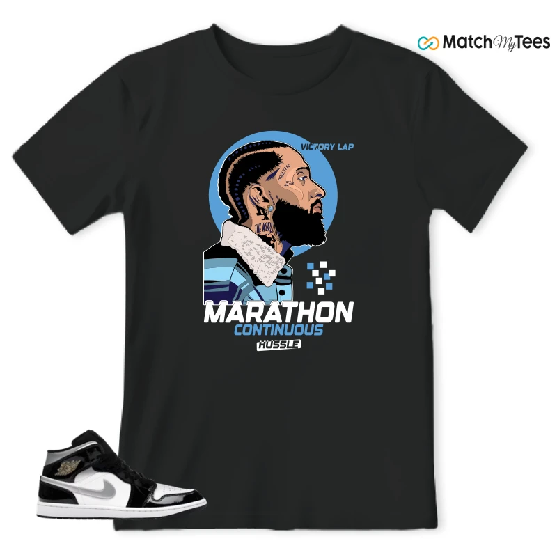 NIKE AIR JORDAN 1 MID SE BLACK WHITE SNEAKER Matching Tees t-shirt