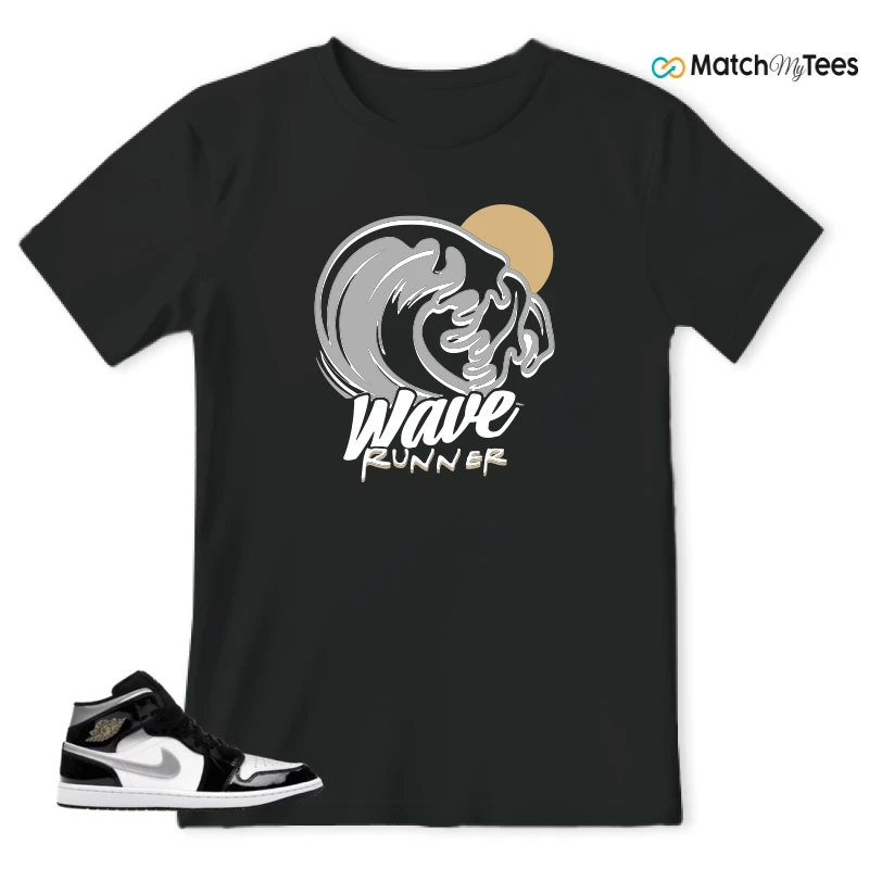 NIKE AIR JORDAN 1 MID SE BLACK WHITE SNEAKER Matching Tees t-shirt