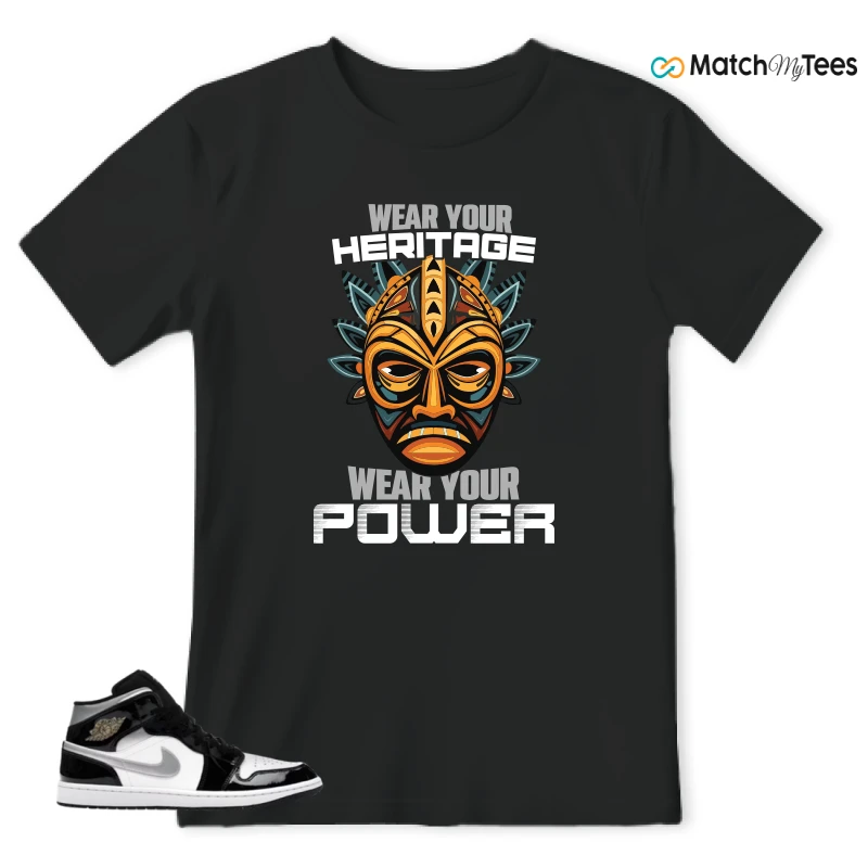 NIKE AIR JORDAN 1 MID SE BLACK WHITE SNEAKER Matching Tees t-shirt
