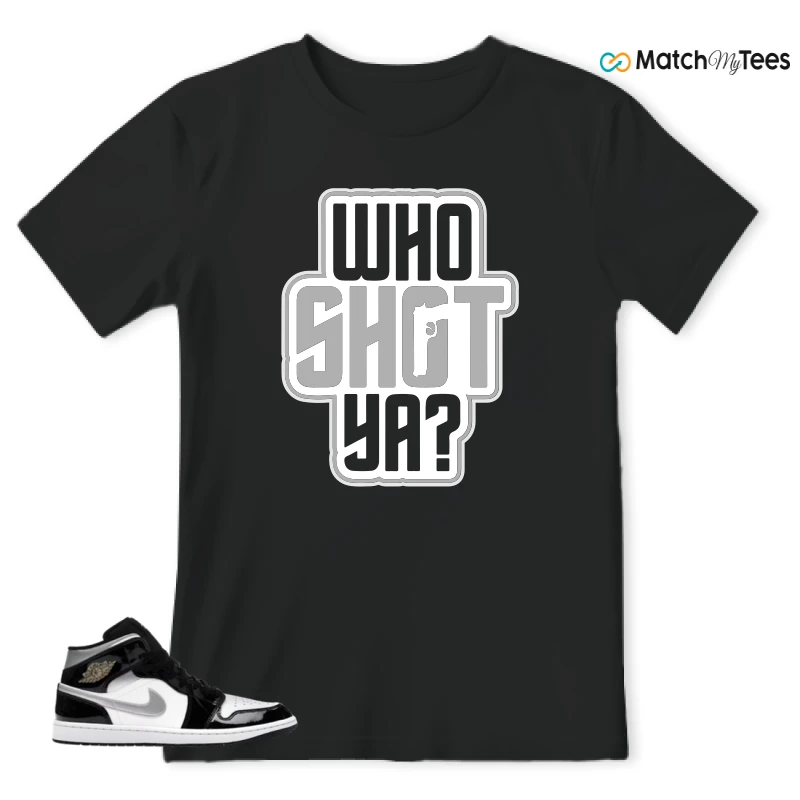 NIKE AIR JORDAN 1 MID SE BLACK WHITE SNEAKER Matching Tees t-shirt