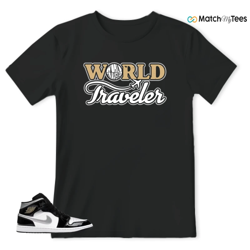 NIKE AIR JORDAN 1 MID SE BLACK WHITE SNEAKER Matching Tees t-shirt