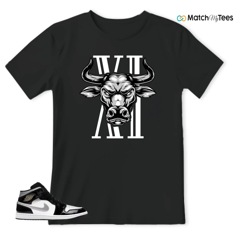 NIKE AIR JORDAN 1 MID SE BLACK WHITE SNEAKER Matching Tees t-shirt