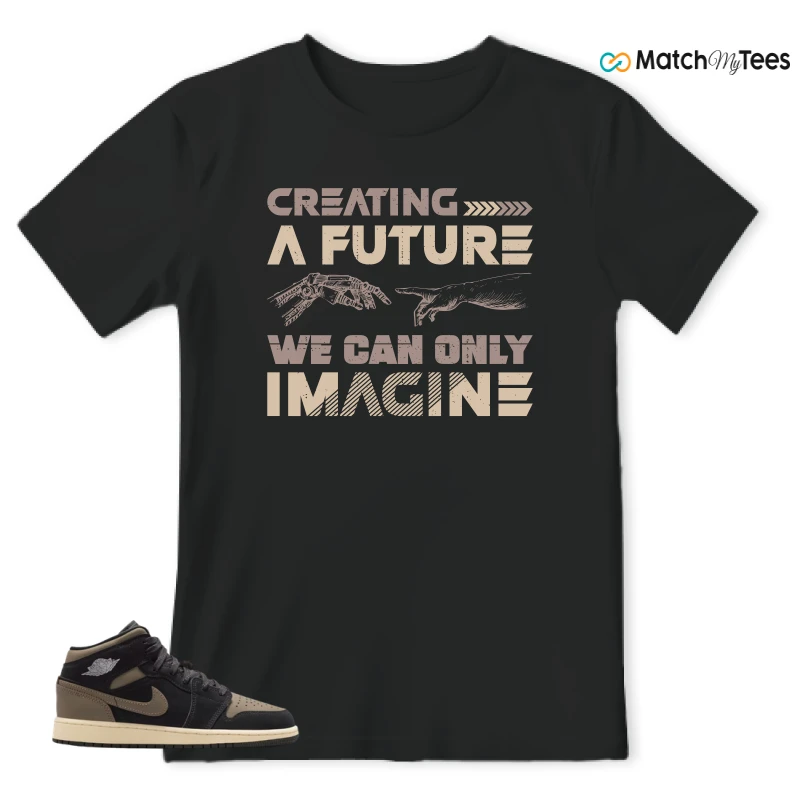 NIKE AIR JORDAN 1 MID SE OLIVE GREY SNEAKER Matching Tees t-shirt
