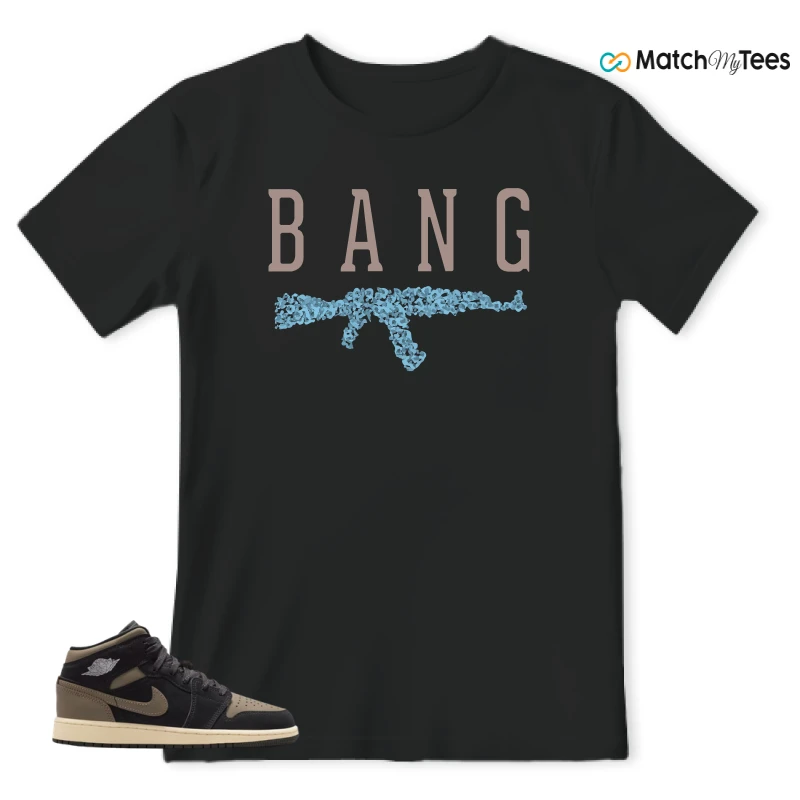 NIKE AIR JORDAN 1 MID SE OLIVE GREY SNEAKER Matching Tees t-shirt