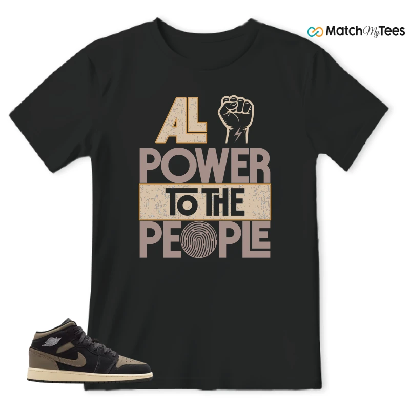 NIKE AIR JORDAN 1 MID SE OLIVE GREY SNEAKER Matching Tees t-shirt