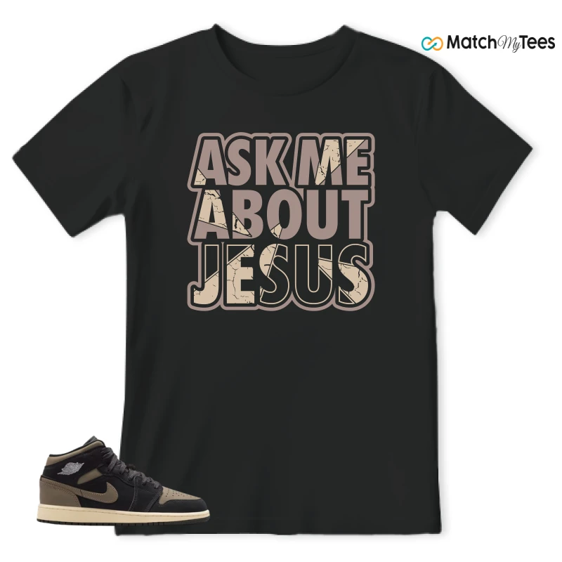 NIKE AIR JORDAN 1 MID SE OLIVE GREY SNEAKER Matching Tees t-shirt
