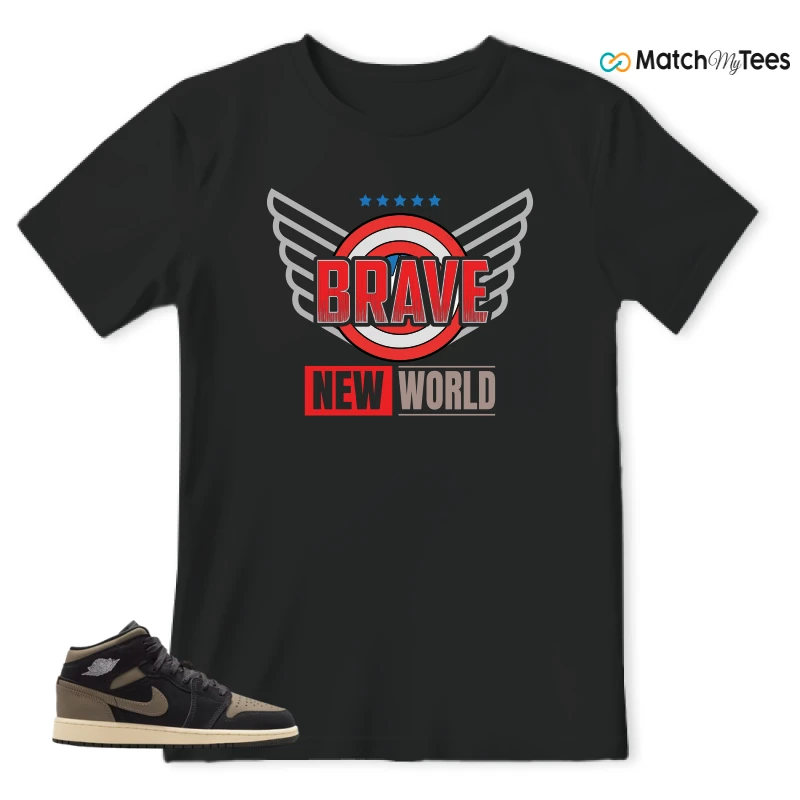 NIKE AIR JORDAN 1 MID SE OLIVE GREY SNEAKER Matching Tees t-shirt