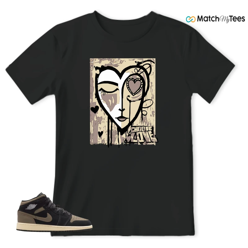 NIKE AIR JORDAN 1 MID SE OLIVE GREY SNEAKER Matching Tees t-shirt