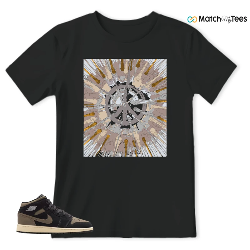 NIKE AIR JORDAN 1 MID SE OLIVE GREY SNEAKER Matching Tees t-shirt