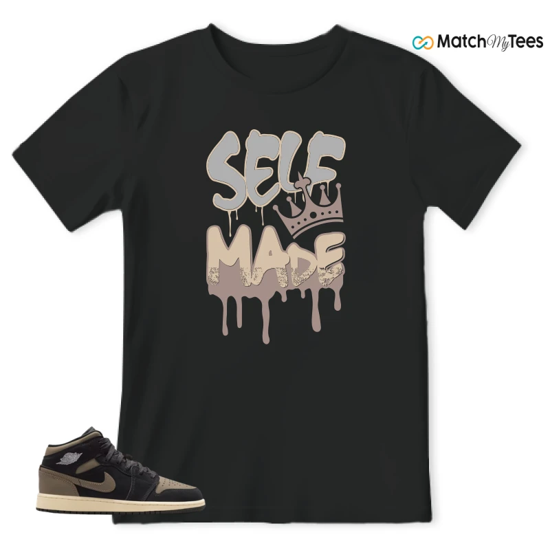 NIKE AIR JORDAN 1 MID SE OLIVE GREY SNEAKER Matching Tees t-shirt