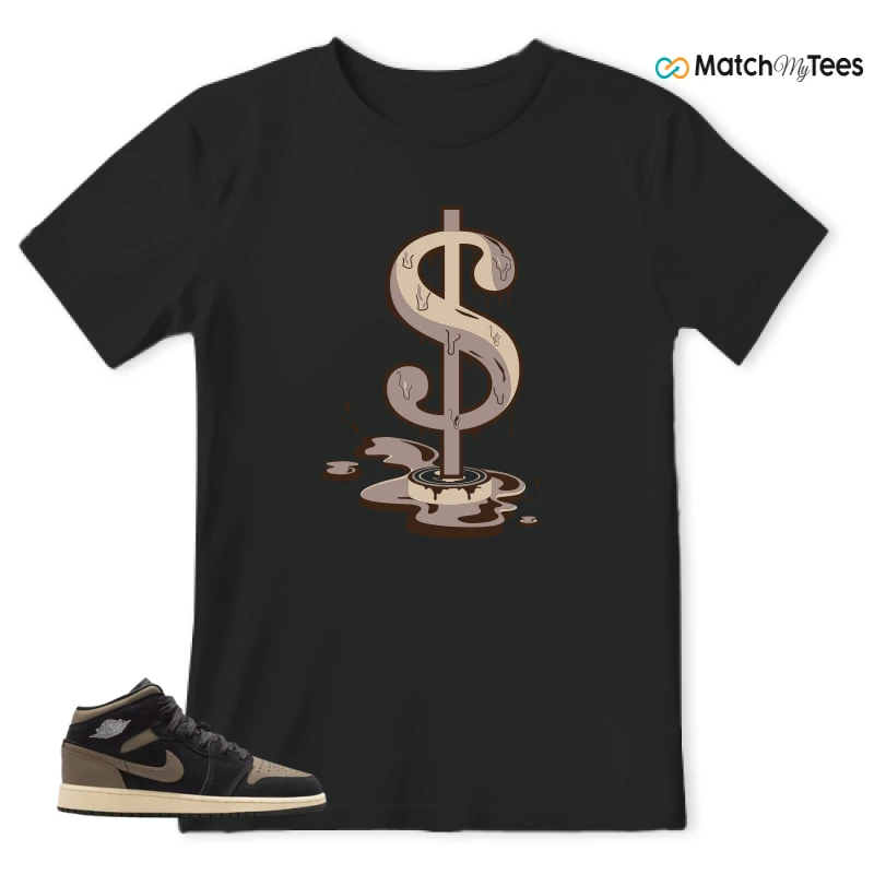 NIKE AIR JORDAN 1 MID SE OLIVE GREY SNEAKER Matching Tees t-shirt