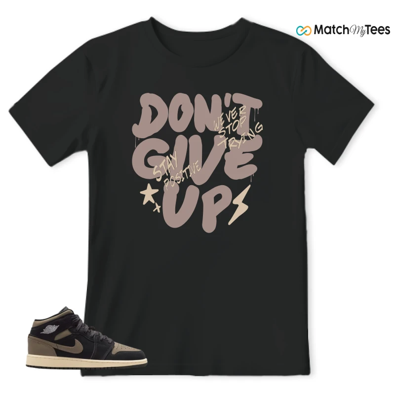 NIKE AIR JORDAN 1 MID SE OLIVE GREY SNEAKER Matching Tees t-shirt