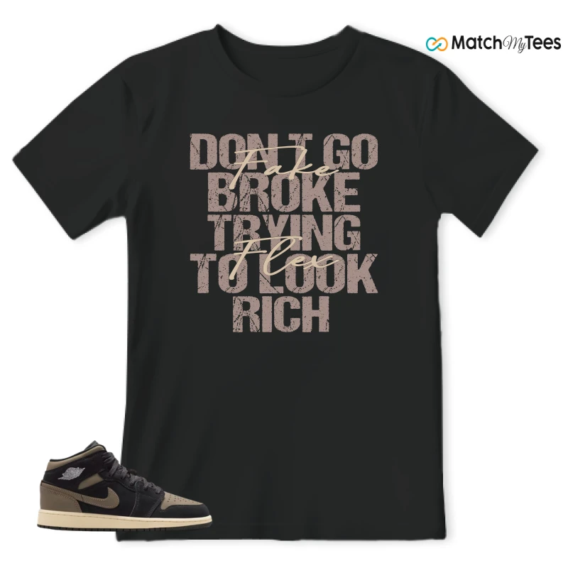 NIKE AIR JORDAN 1 MID SE OLIVE GREY SNEAKER Matching Tees t-shirt