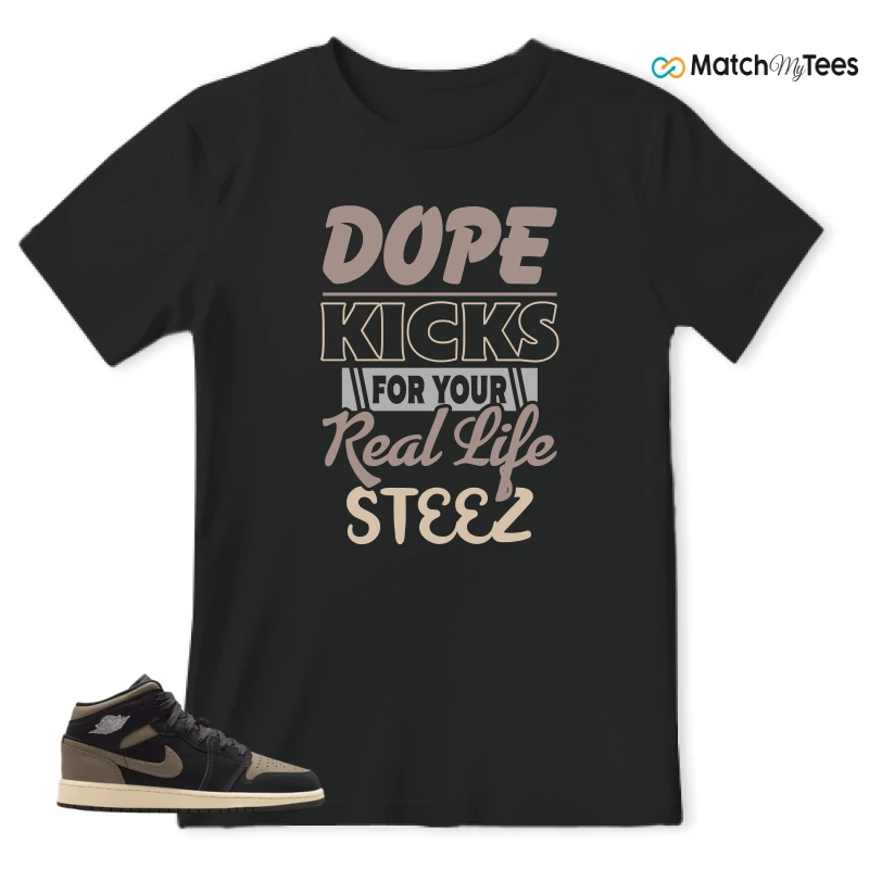 NIKE AIR JORDAN 1 MID SE OLIVE GREY SNEAKER Matching Tees t-shirt