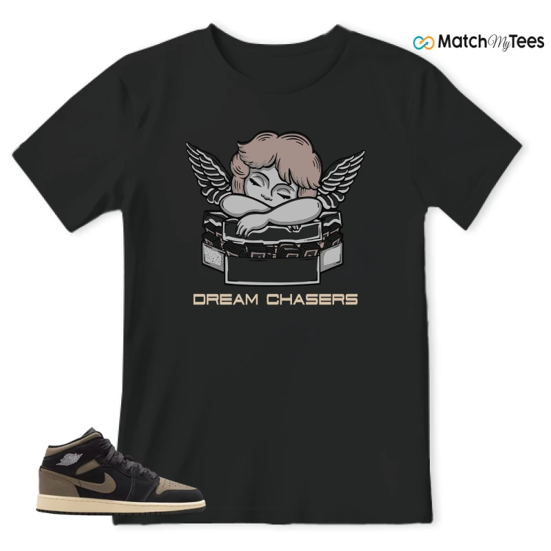 NIKE AIR JORDAN 1 MID SE OLIVE GREY SNEAKER Matching Tees t-shirt
