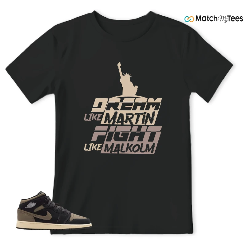 NIKE AIR JORDAN 1 MID SE OLIVE GREY SNEAKER Matching Tees t-shirt