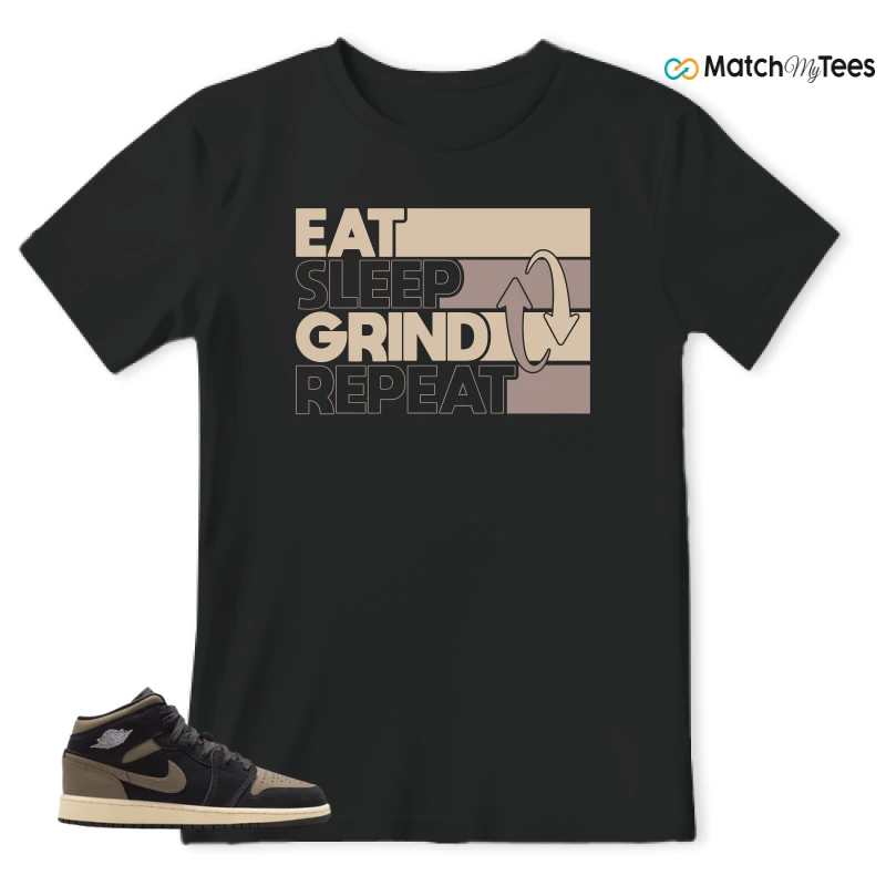 NIKE AIR JORDAN 1 MID SE OLIVE GREY SNEAKER Matching Tees t-shirt