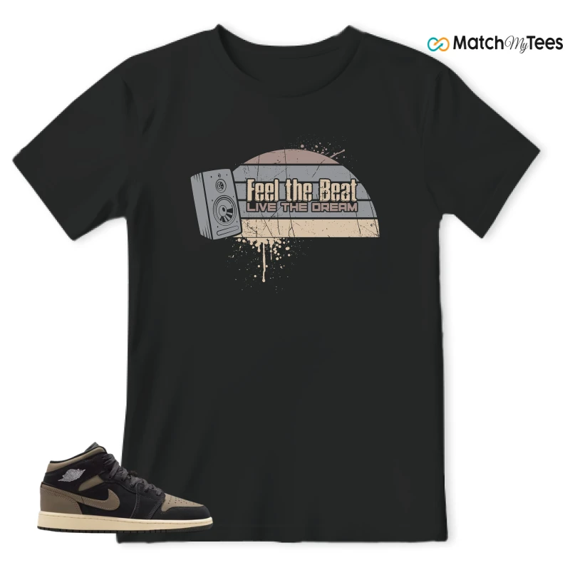 NIKE AIR JORDAN 1 MID SE OLIVE GREY SNEAKER Matching Tees t-shirt
