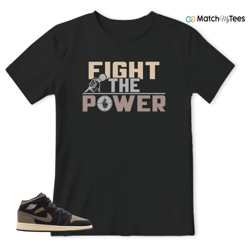 NIKE AIR JORDAN 1 MID SE OLIVE GREY SNEAKER Matching Tees t-shirt