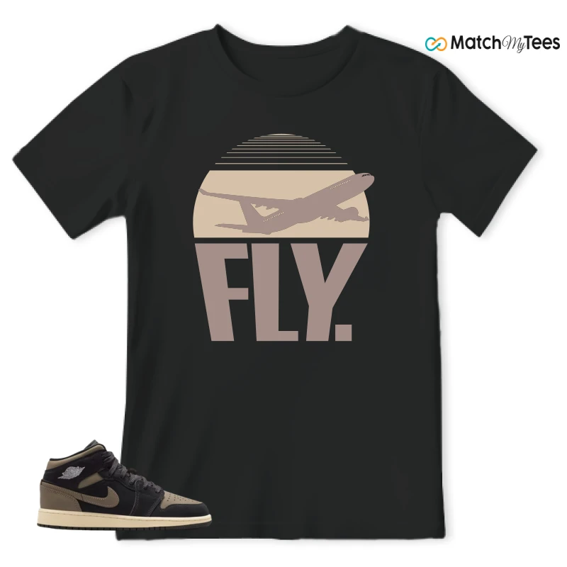 NIKE AIR JORDAN 1 MID SE OLIVE GREY SNEAKER Matching Tees t-shirt
