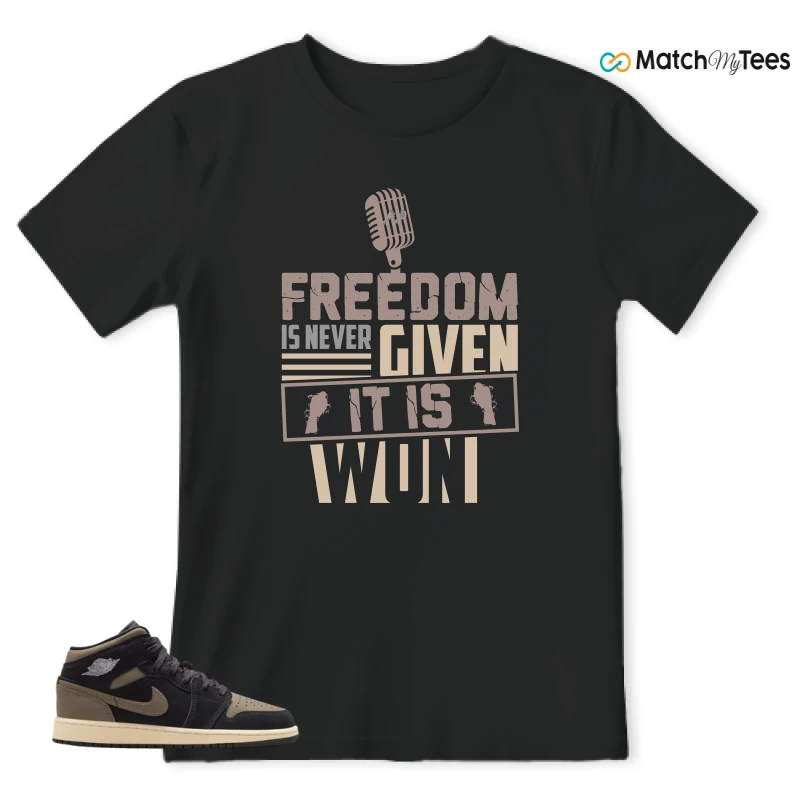 NIKE AIR JORDAN 1 MID SE OLIVE GREY SNEAKER Matching Tees t-shirt