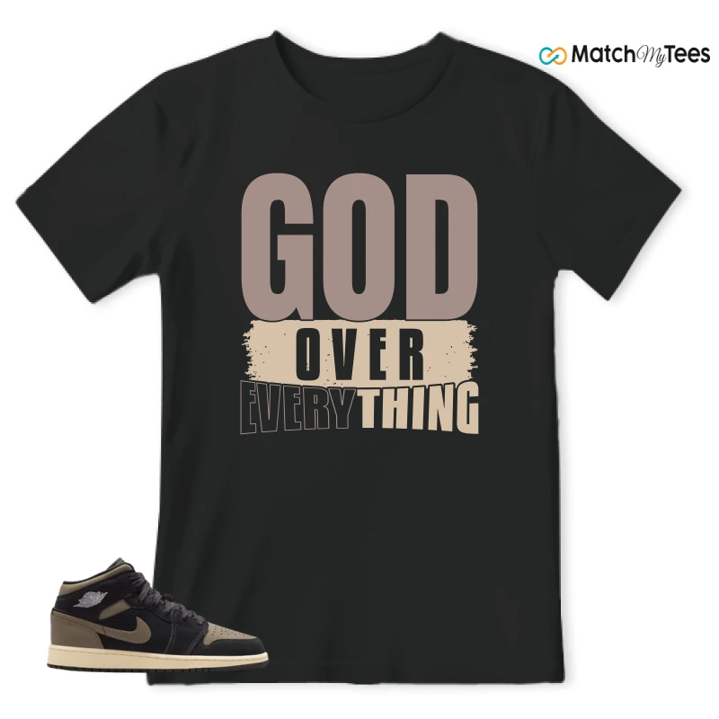 NIKE AIR JORDAN 1 MID SE OLIVE GREY SNEAKER Matching Tees t-shirt