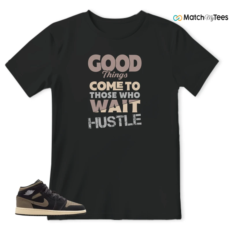 NIKE AIR JORDAN 1 MID SE OLIVE GREY SNEAKER Matching Tees t-shirt