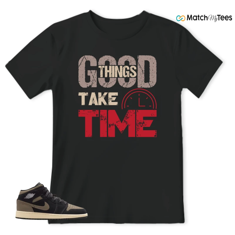 NIKE AIR JORDAN 1 MID SE OLIVE GREY SNEAKER Matching Tees t-shirt