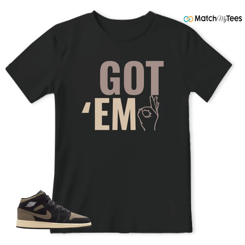 NIKE AIR JORDAN 1 MID SE OLIVE GREY SNEAKER Matching Tees t-shirt