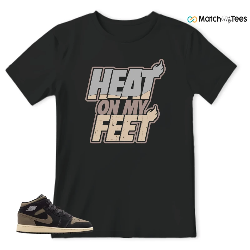NIKE AIR JORDAN 1 MID SE OLIVE GREY SNEAKER Matching Tees t-shirt