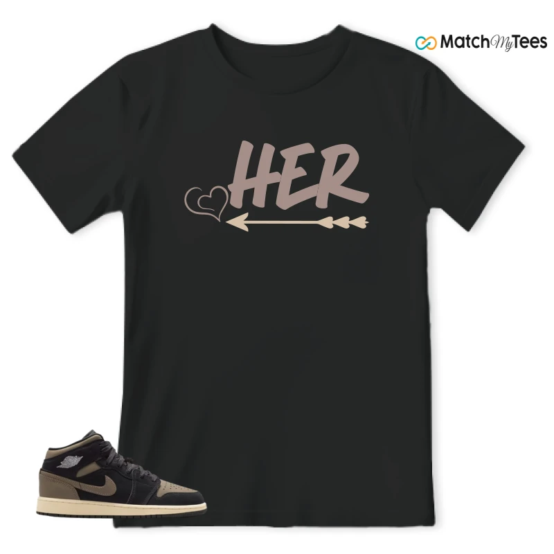 NIKE AIR JORDAN 1 MID SE OLIVE GREY SNEAKER Matching Tees t-shirt