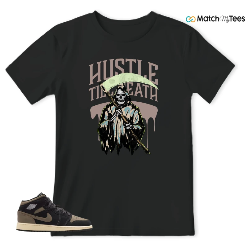 NIKE AIR JORDAN 1 MID SE OLIVE GREY SNEAKER Matching Tees t-shirt