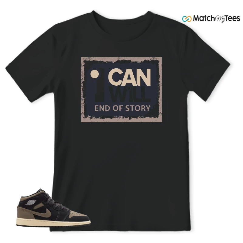 NIKE AIR JORDAN 1 MID SE OLIVE GREY SNEAKER Matching Tees t-shirt