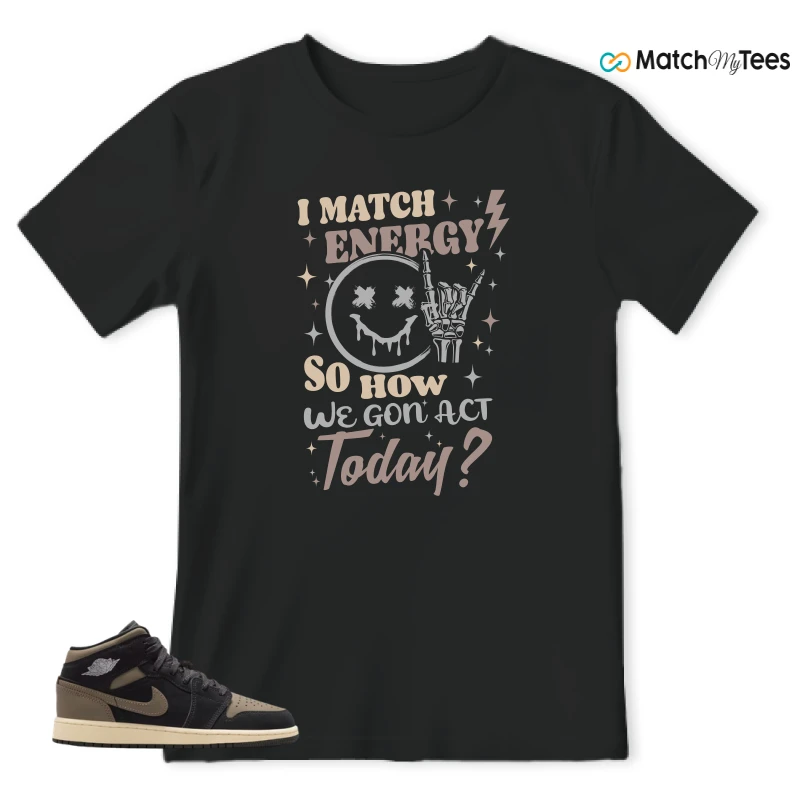 NIKE AIR JORDAN 1 MID SE OLIVE GREY SNEAKER Matching Tees t-shirt