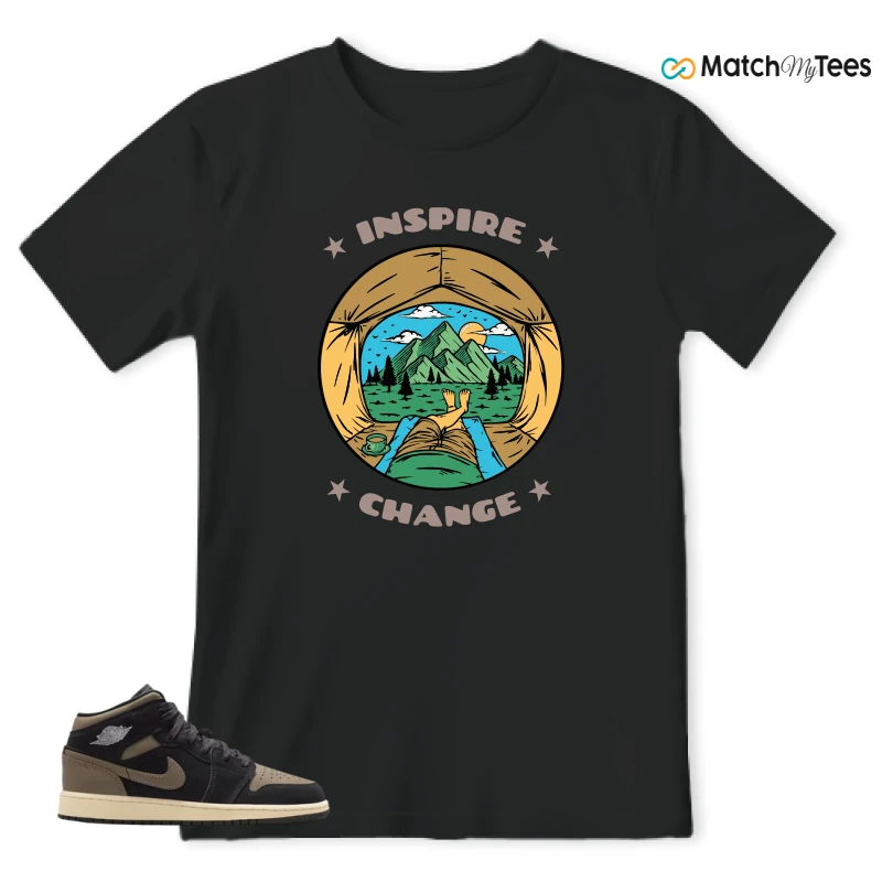 NIKE AIR JORDAN 1 MID SE OLIVE GREY SNEAKER Matching Tees t-shirt