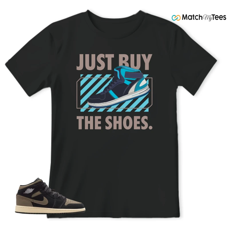 NIKE AIR JORDAN 1 MID SE OLIVE GREY SNEAKER Matching Tees t-shirt