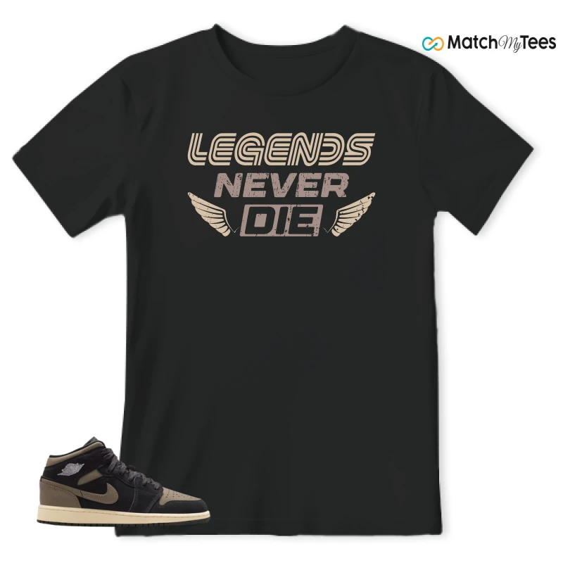 NIKE AIR JORDAN 1 MID SE OLIVE GREY SNEAKER Matching Tees t-shirt
