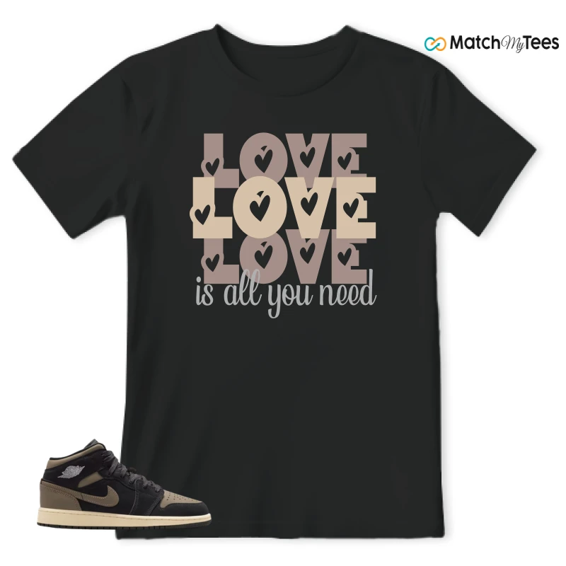 NIKE AIR JORDAN 1 MID SE OLIVE GREY SNEAKER Matching Tees t-shirt