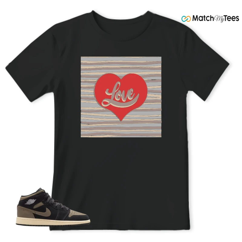 NIKE AIR JORDAN 1 MID SE OLIVE GREY SNEAKER Matching Tees t-shirt