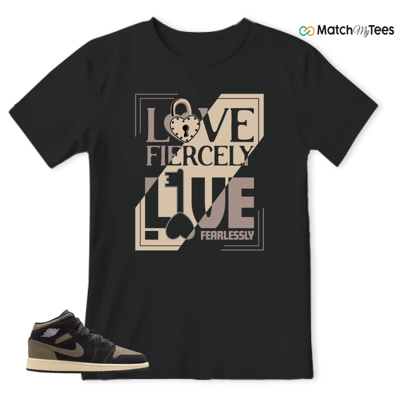NIKE AIR JORDAN 1 MID SE OLIVE GREY SNEAKER Matching Tees t-shirt
